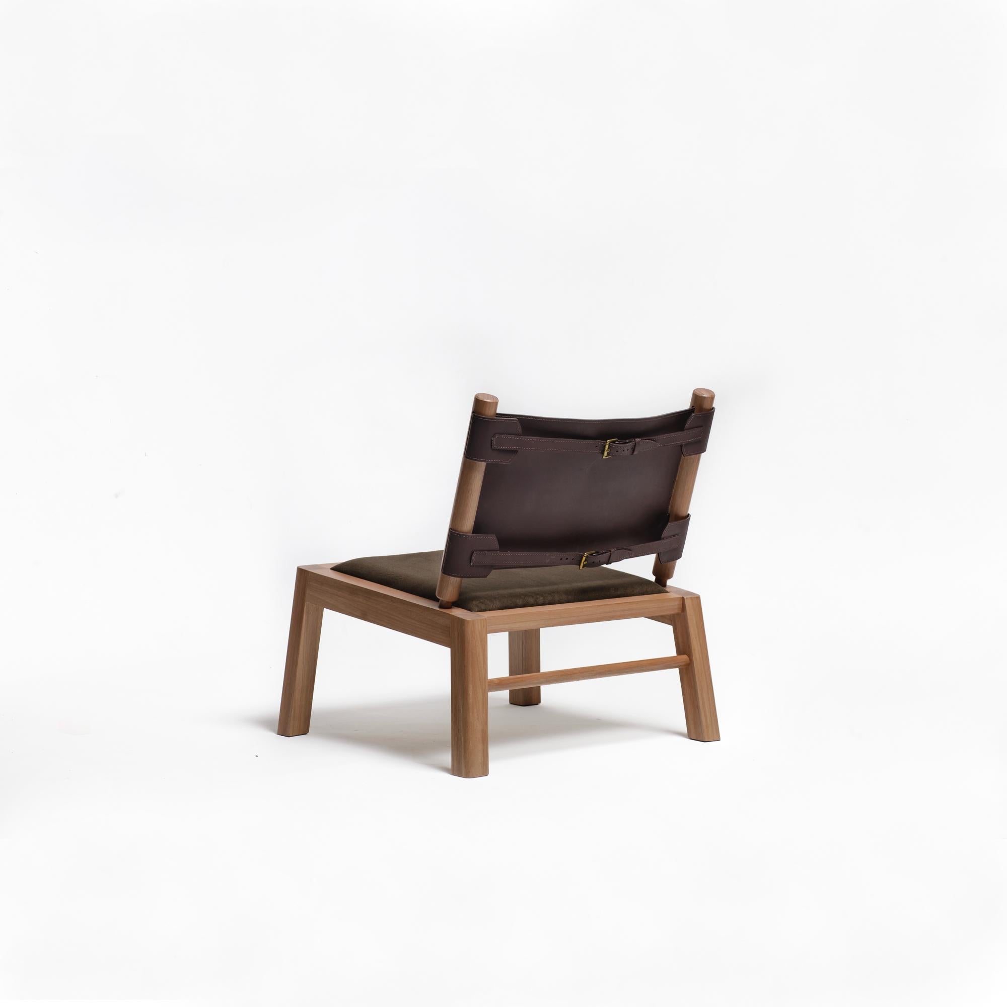 Oulipo Lounge Chair, Leather Sling Chair Contemporary Handcrafted Furniture  In New Condition For Sale In São Paulo, SP
