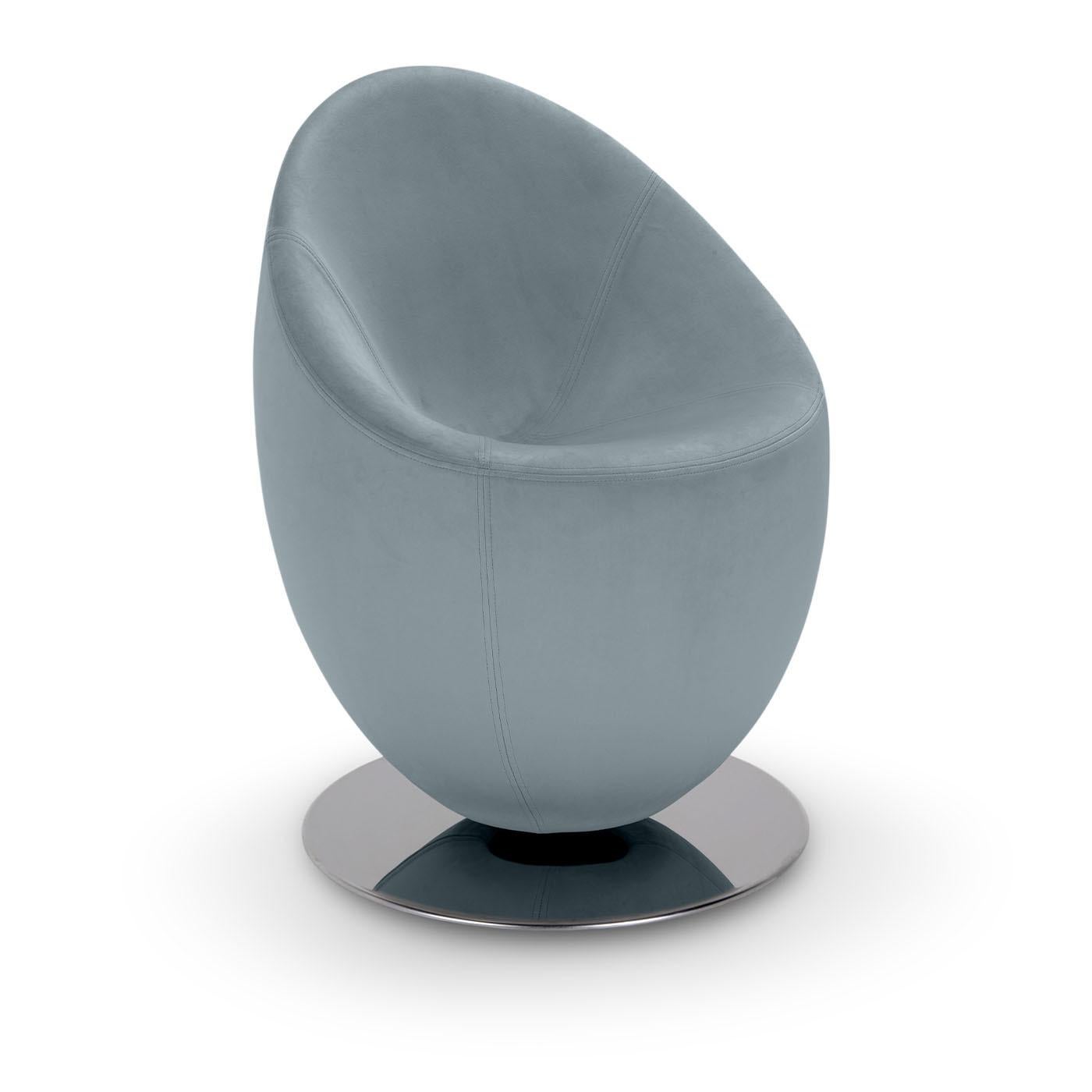 Textile Fauteuil pivotant bleu clair Ouo de Simone Micheli en vente