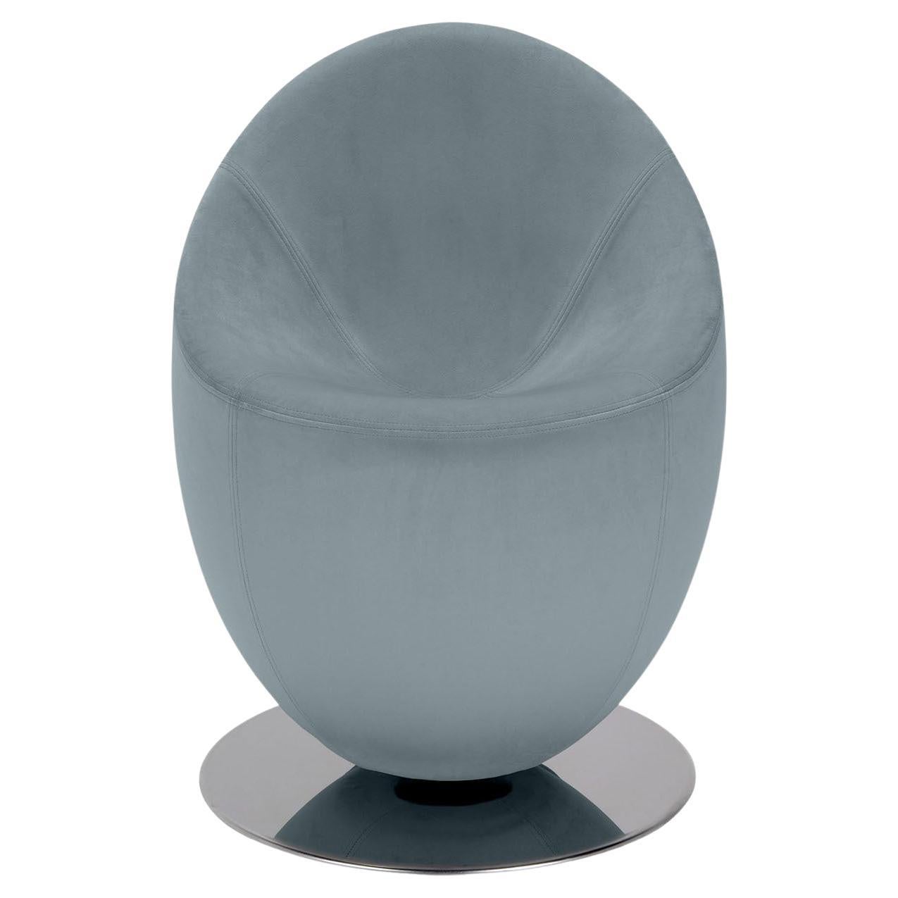 Ouo Swivel Light Blue Armchair By Simone Micheli