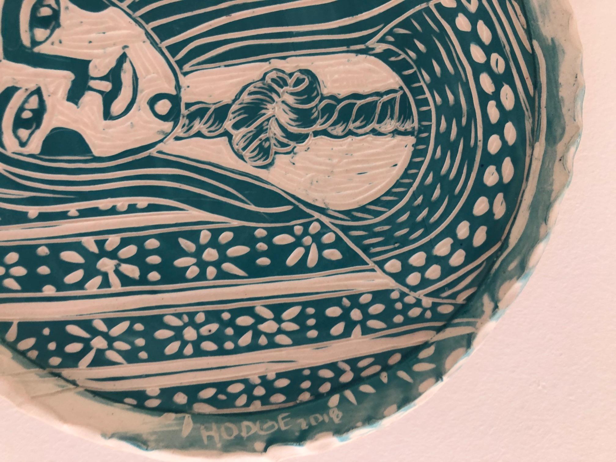 Ceramic Our History Here, 2018, Carved Porcelain Plate