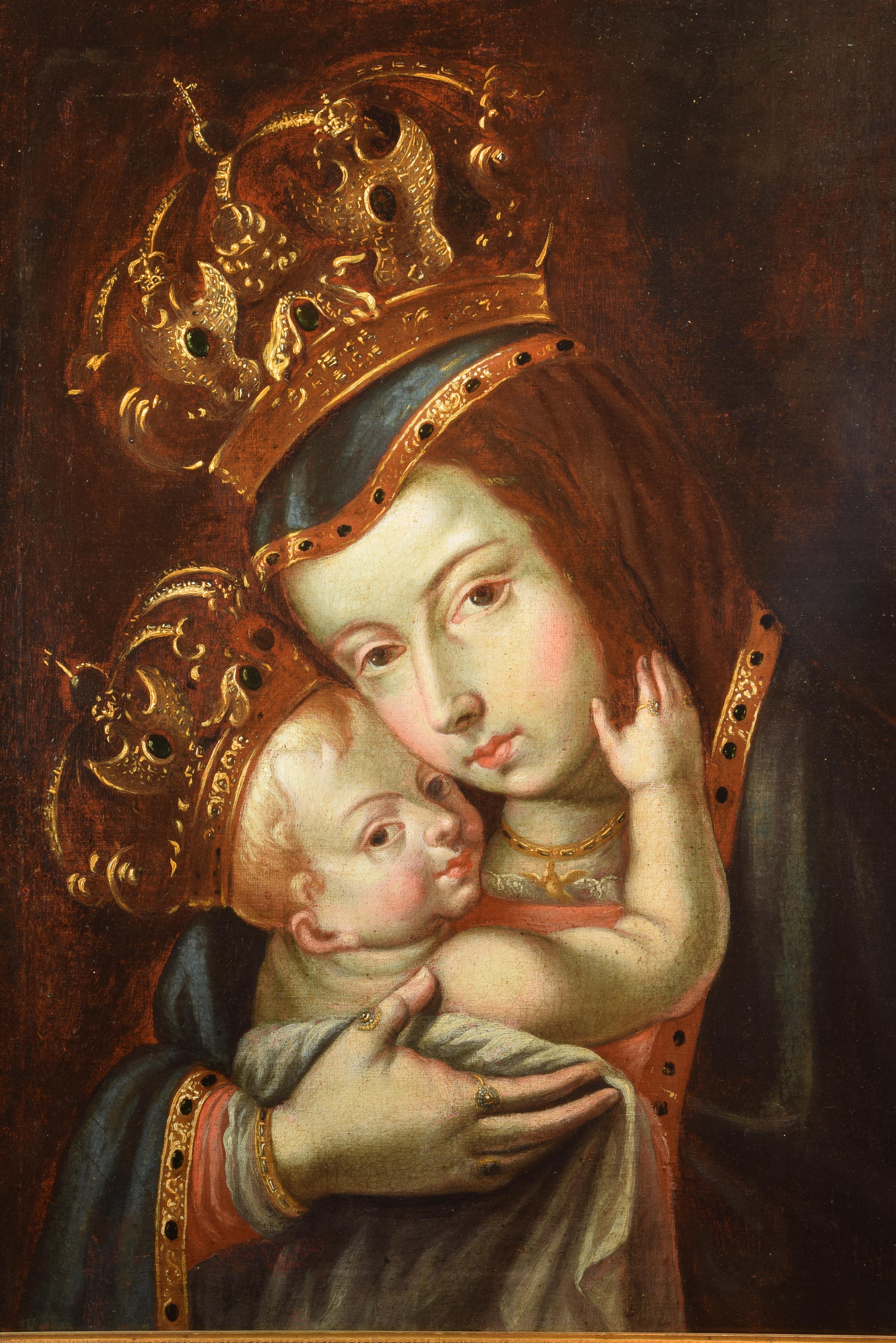 Virgin of Bethlehem. Oil on canvas, 18th century.
Also known as Our Lady of Bethlehem, the painting presents a concrete image, whose iconography derives distantly from Byzantine art (Panagia Eleousa or Glykophilousa) and which was well known and