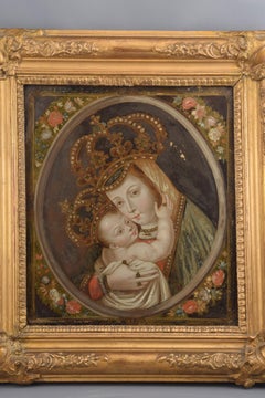 Our Lady of Bethlehem, Paint on Glass, Wood, Etc, 18th Century