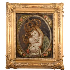 Our Lady of Bethlehem, Paint on Glass, Wood, Etc, 18th Century