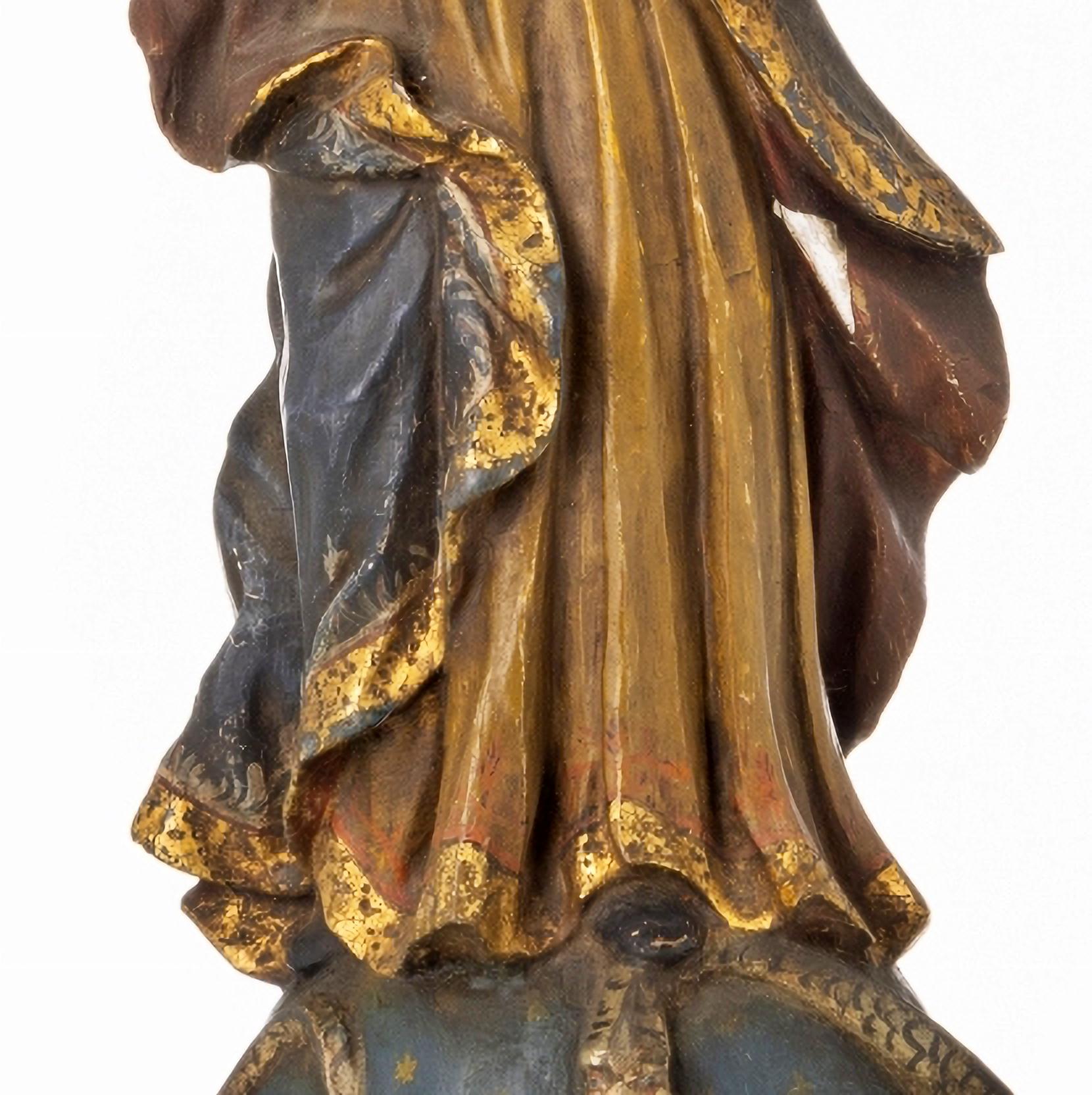 Indo-portuguesische Skulptur „OUR LADY OF CONCEPTION“ aus dem 18. Jahrhundert (Sonstiges) im Angebot