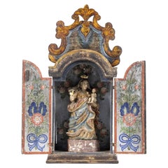 "NOSTRA SIGNORA DELLA GLORIA CON L'ORATORIO"  Scultura brasiliana del XIX secolo