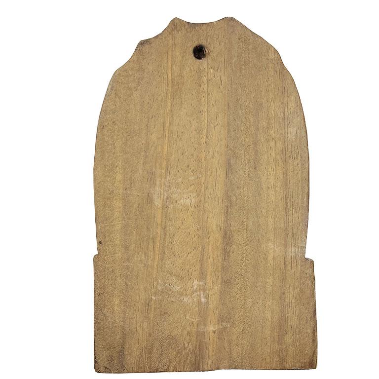 Mexican Our Lady of Guadalupe Carved Wood Hanging Wall Sculpture or Plaque For Sale