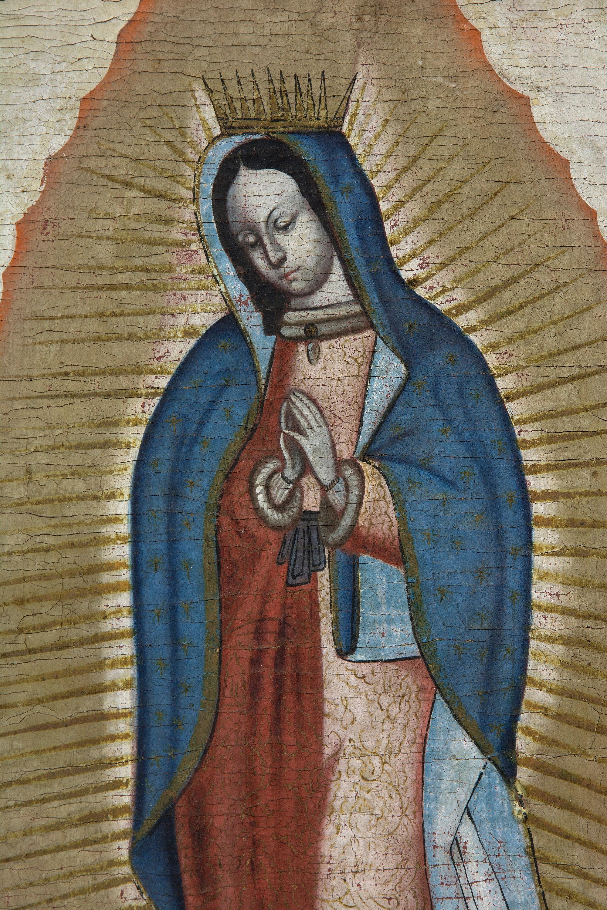 Neoclassical Our Lady of Guadalupe, Oil on Canvas, 18th Century