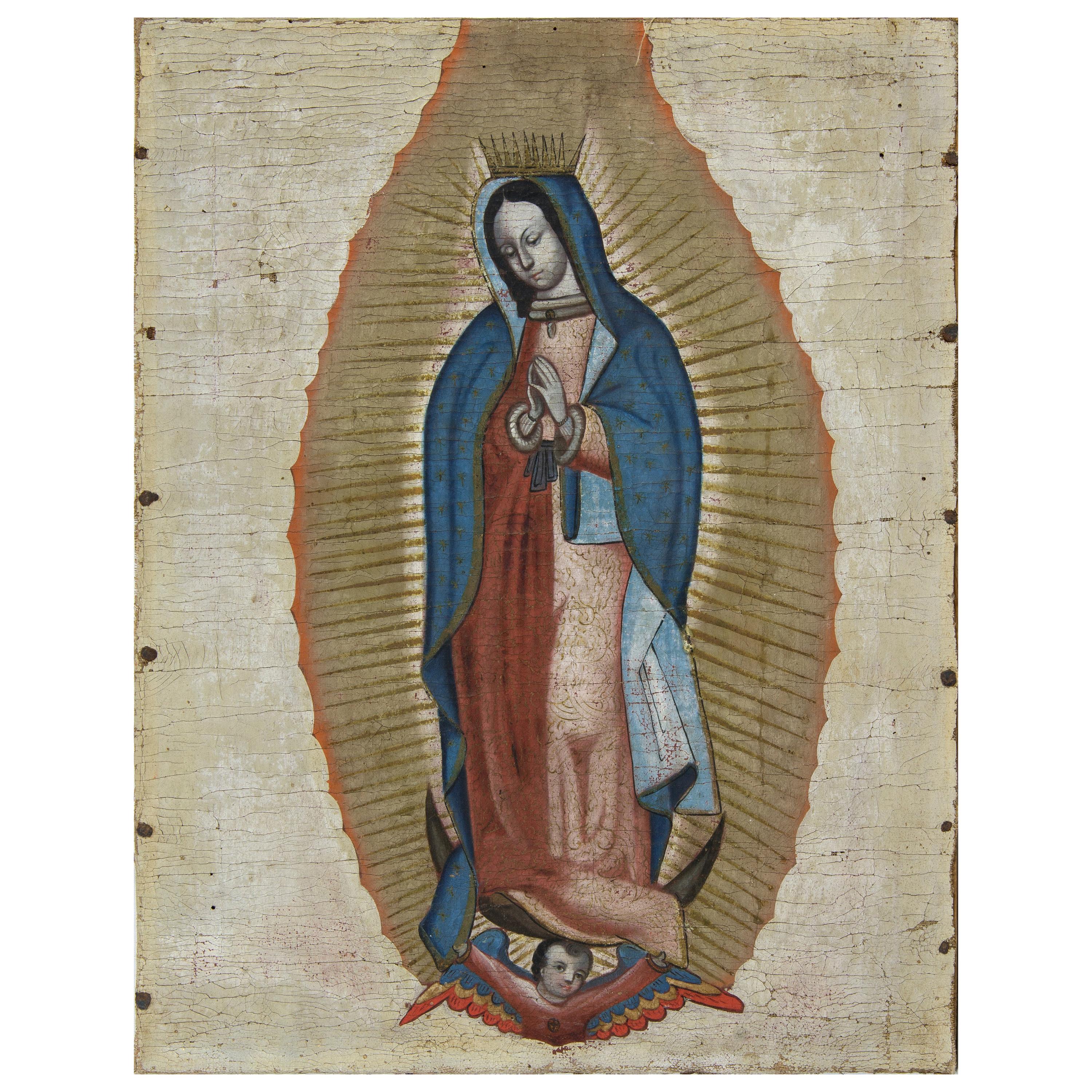 Our Lady of Guadalupe, Oil on Canvas, 18th Century