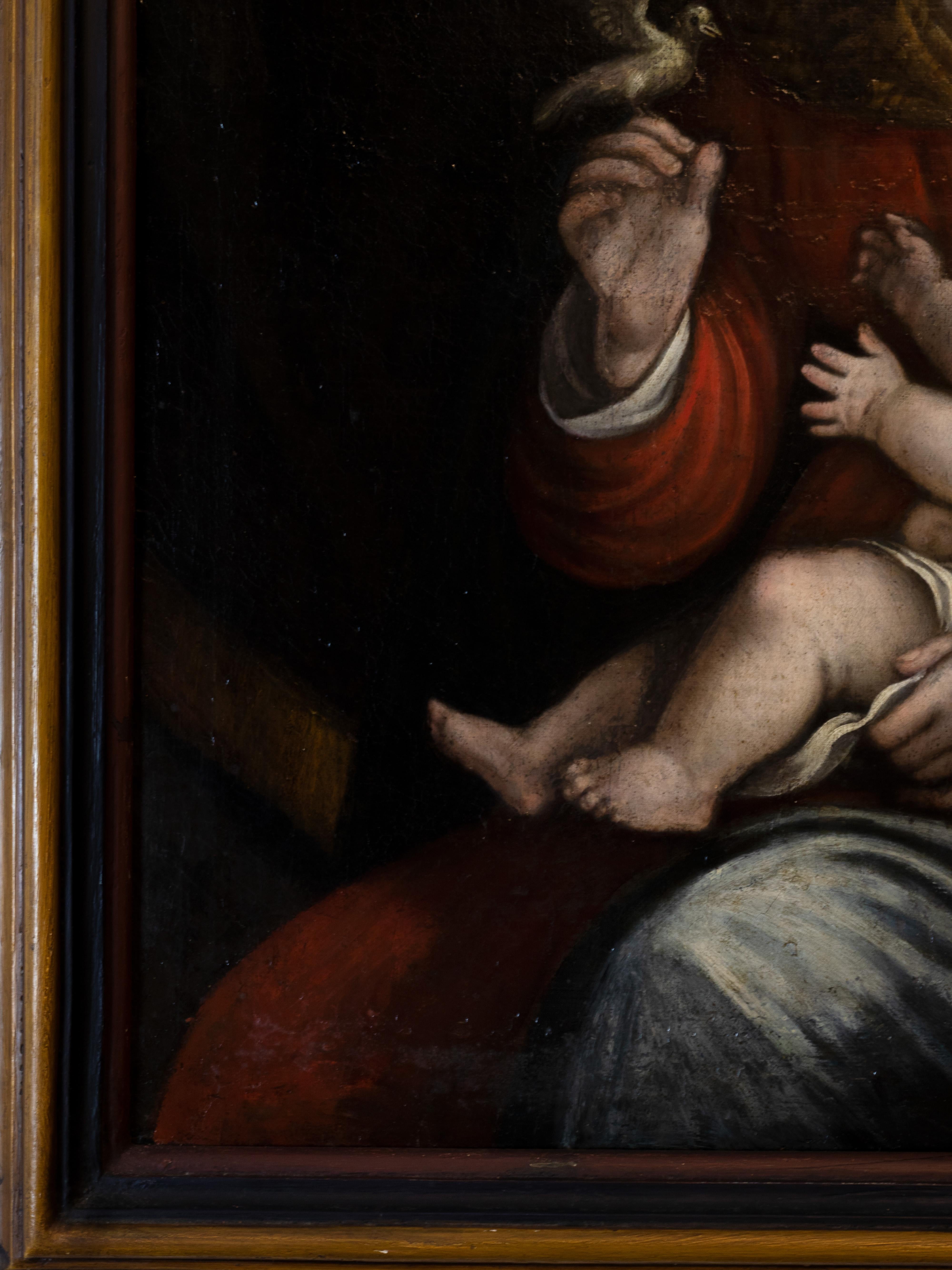 A olio Our Lady of Peace Italian Renaissance Religious Painting, 18th Century in vendita
