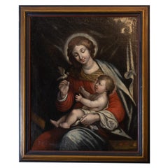 Our Lady of Peace Italian Renaissance Religious Painting, 18th Century