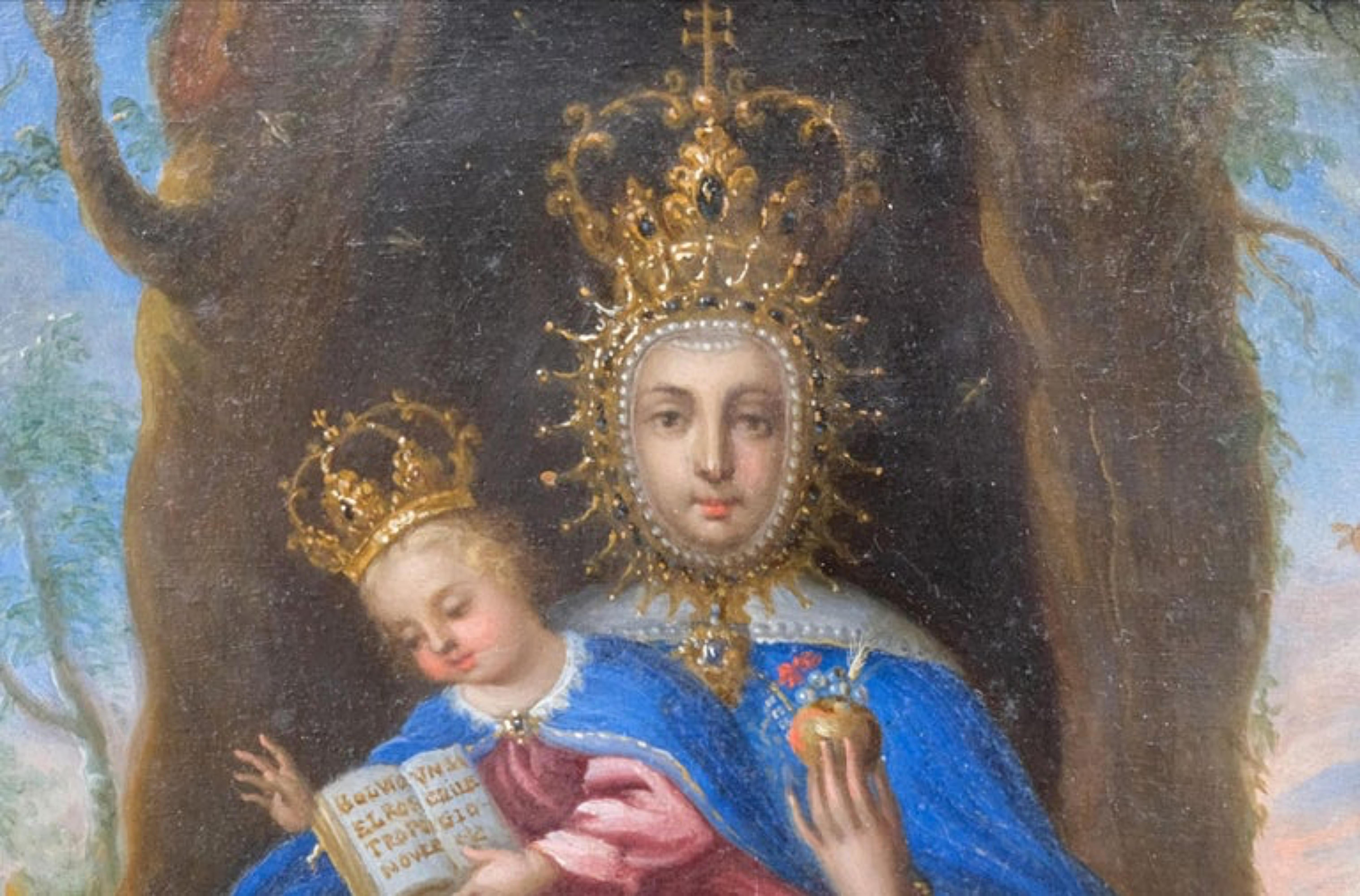 Our Lady of Valvanera, Oil on Copper. Spain, 17th century. In Good Condition For Sale In Madrid, ES