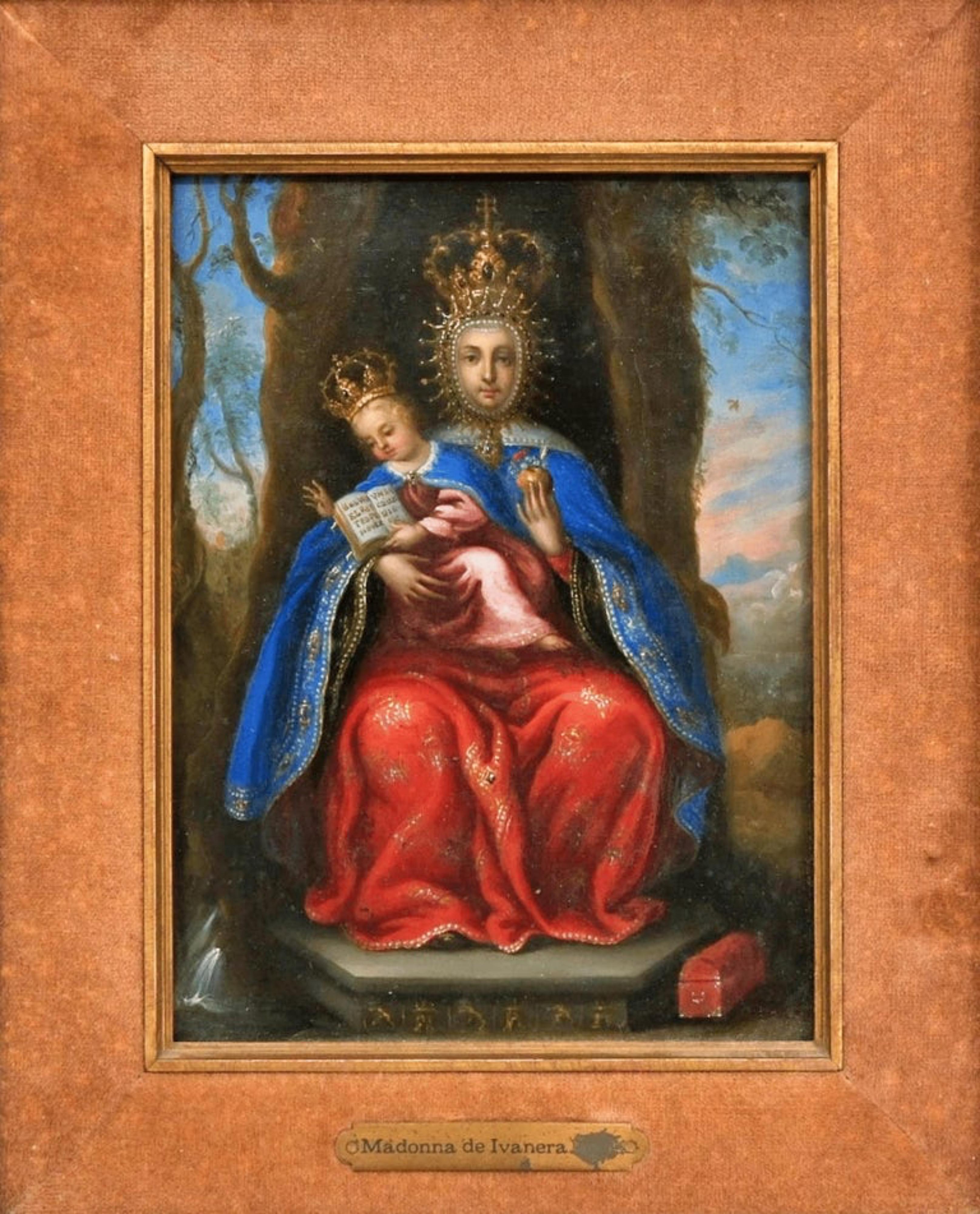 18th Century and Earlier Our Lady of Valvanera, Oil on Copper. Spain, 17th century. For Sale
