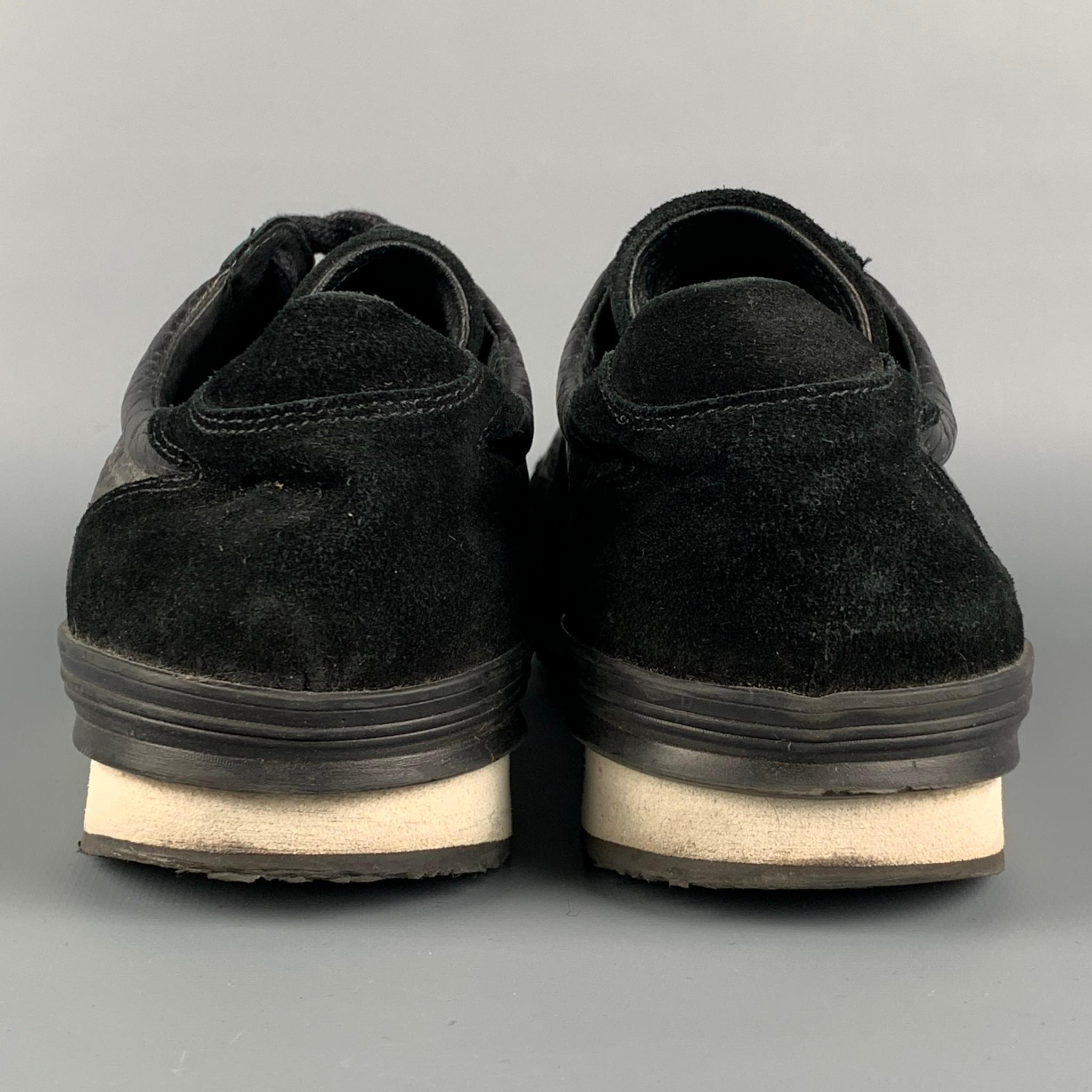 OUR LEGACY Size 11 Black Leather Sneakers In Good Condition In San Francisco, CA