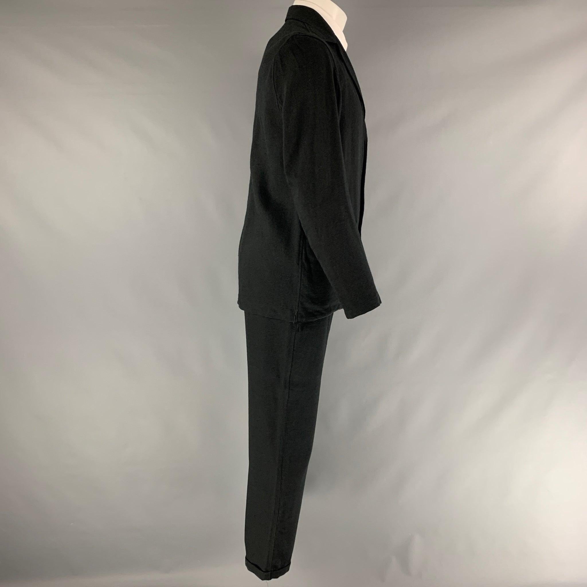 OUR LEGACY Size 38 Black Wool Blend Single Breasted Suit In Excellent Condition For Sale In San Francisco, CA