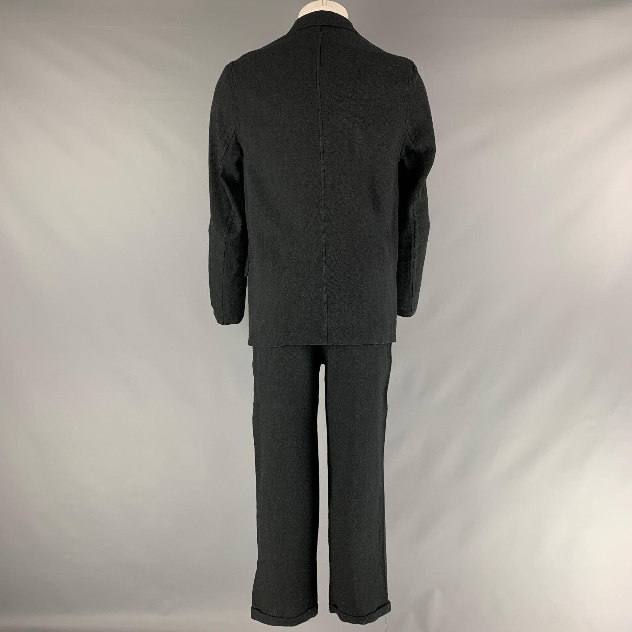 Men's OUR LEGACY Size 38 Black Wool Blend Single Breasted Suit For Sale