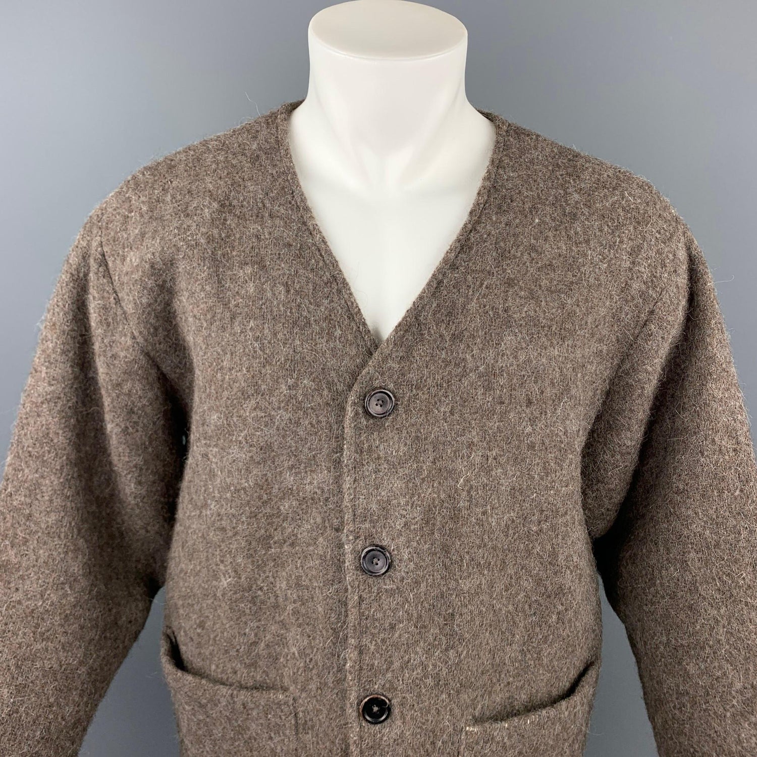 OUR LEGACY Size 38 Brown Wool / Alpaca Buttoned Blanket Cardigan Jacket at  1stDibs