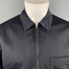 OUR LEGACY Size 38 Navy Textured Nylon Zip Jacket