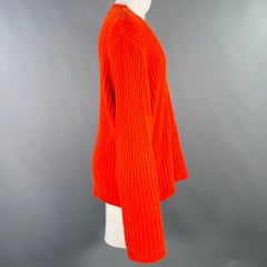 OUR LEGACY Size 40 Orange Chenille Ribbed Polyester Crew Neck Pullover