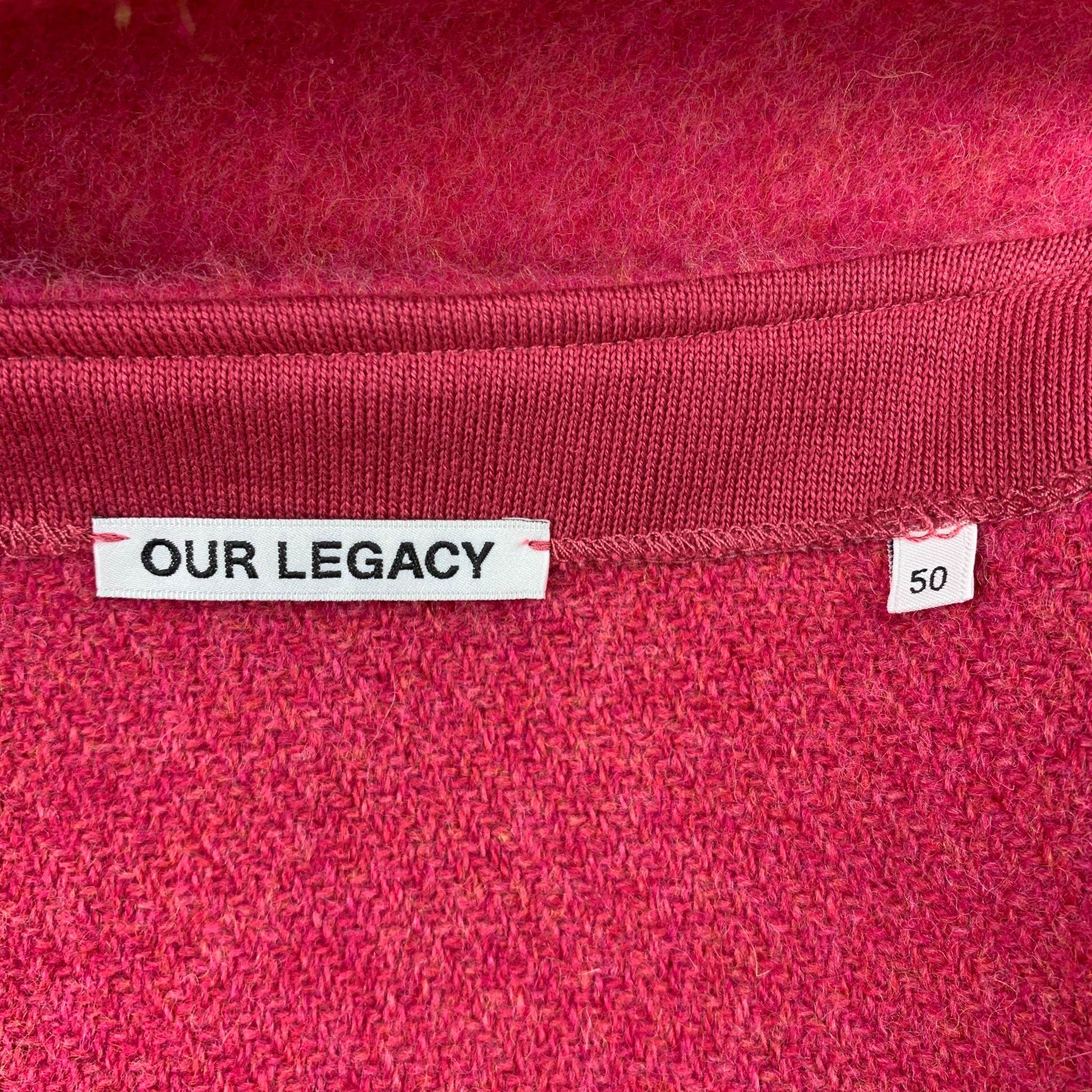 OUR LEGACY Size 40 Pink Virgin Wool Buttoned Cardigan 1