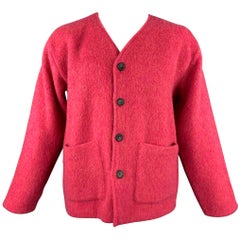 OUR LEGACY Size 40 Pink Virgin Wool Buttoned Cardigan
