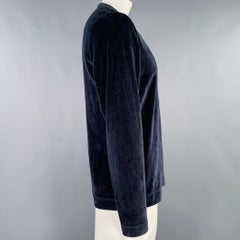 OUR LEGACY Size 42 Navy Velour Cotton Blend Crew Neck Pullover