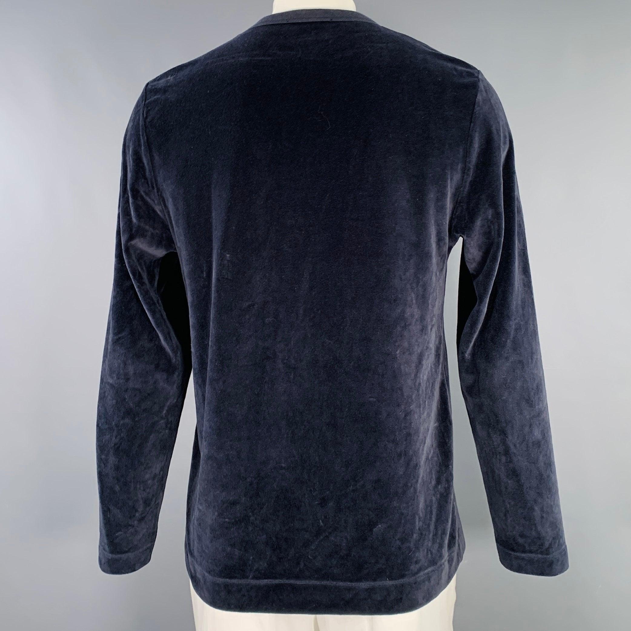 NUESTRO LEGADO Talla 42 Azul marino Terciopelo Algodón Cuello redondo Jersey Negro en venta