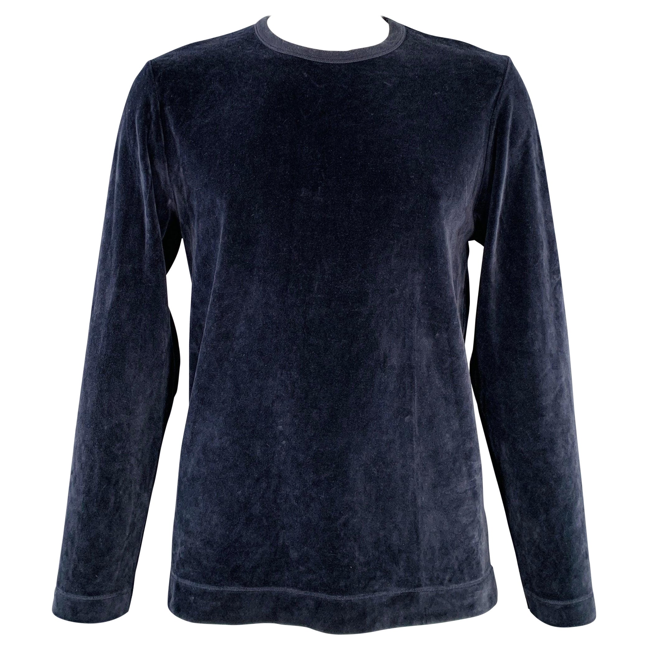 OUR LEGACY Größe 42 Marineblau Velours Baumwollmischung Rundhalsausschnitt Pullover im Angebot