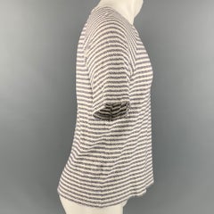 OUR LEGACY Taille S T-shirt col ras du cou en coton tissé blanc marine