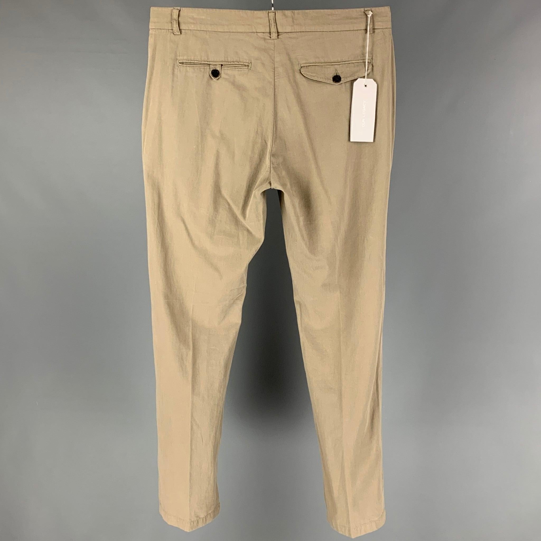 OUR LEGACY pants comes in a olive cotton featuring a classic chino style, slim fit, an a button fly closure.
New With Tags.
 

Marked:   50 

Measurements: 
  Waist: 36 inches  Rise: 11 inches  Inseam: 34 inches 
  
  
 
Reference: 119591
Category: