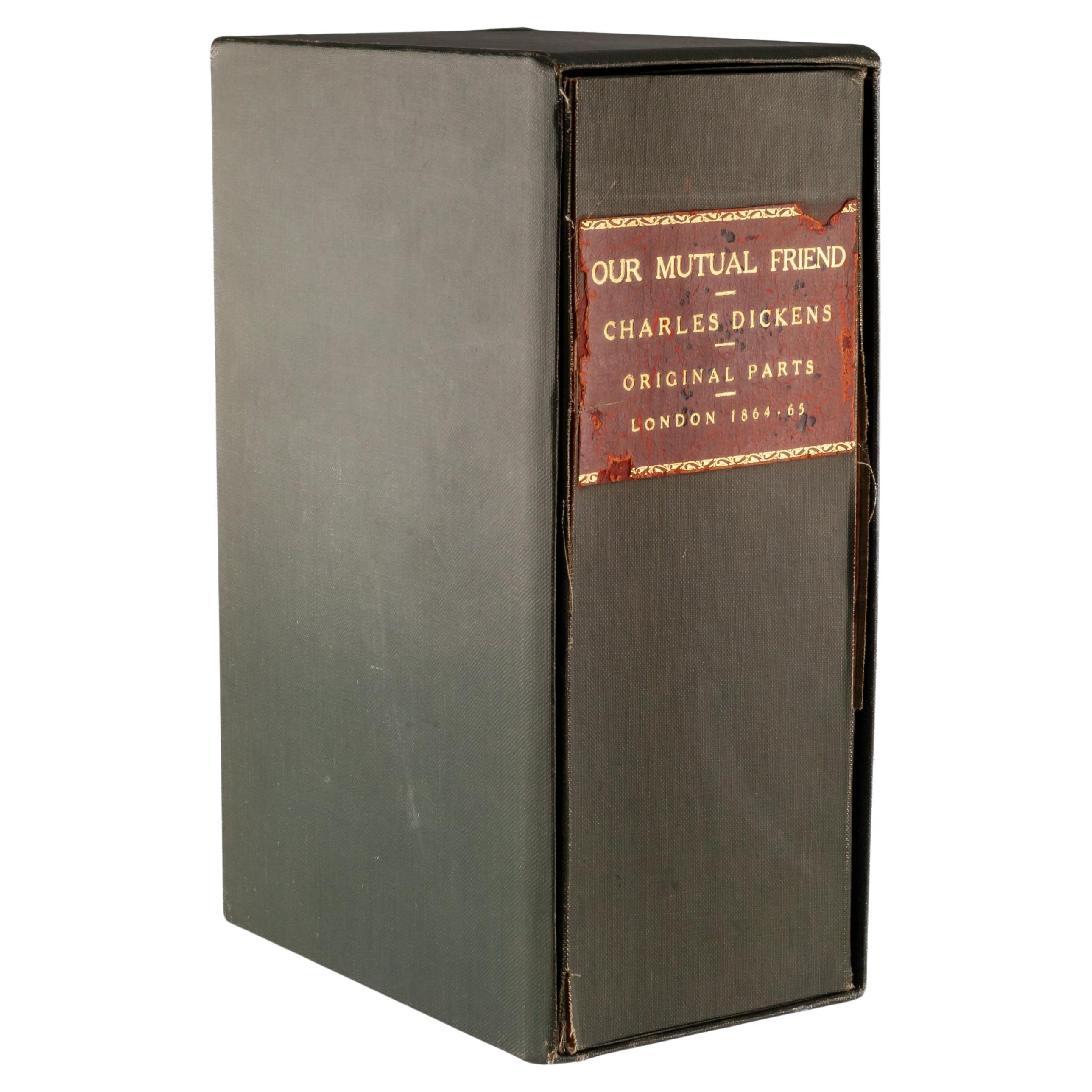 Gorgeous 1st Edition Set of Our Mutual Friend by Charles Dickens
Includes 20 Volumes in 19 Issues (Volume 19 and 20 in Final Issue)
Includes Hardcase for Storage
Issues are in nice antique condition. Some fraying and discoloration. See photos for