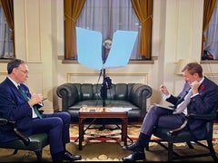 Our Signature Bank of England Sofa in Hand Dyed BOE GreenLeather