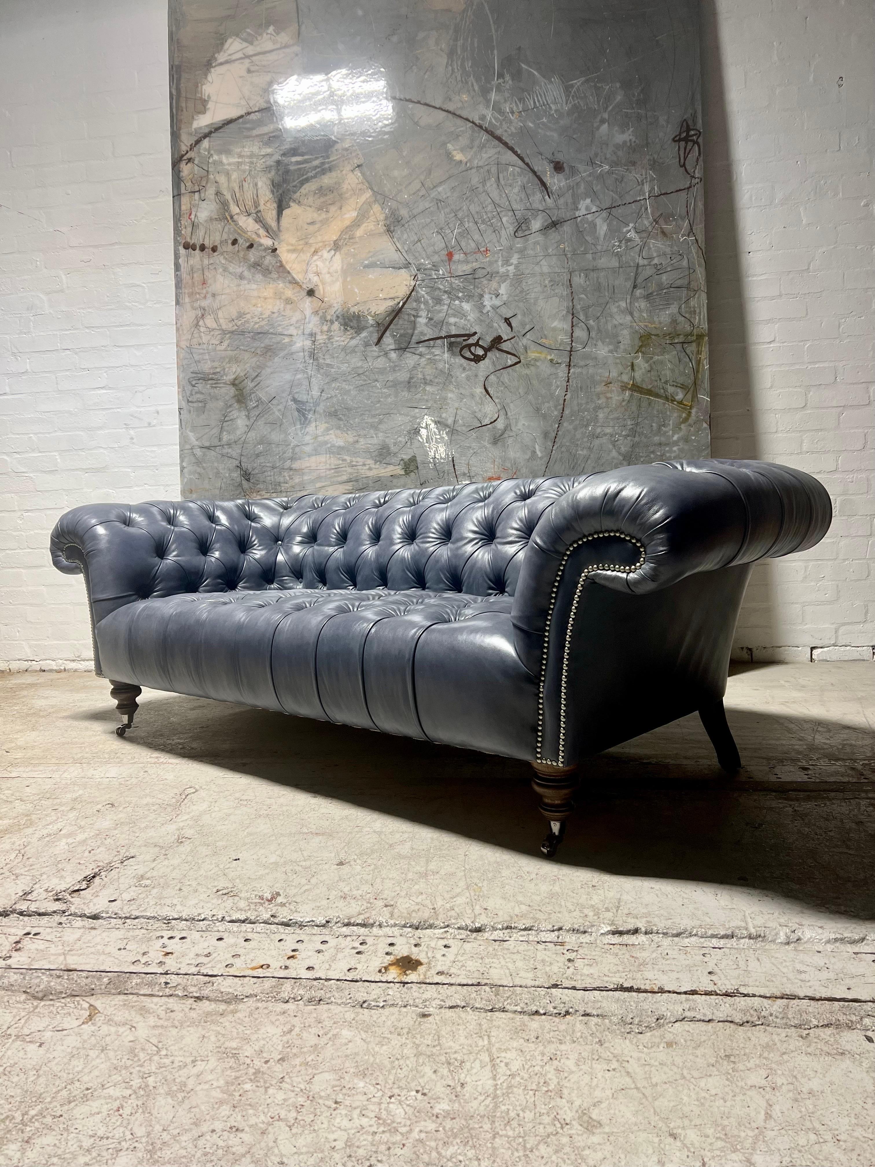 chesterfield sofa grey leather