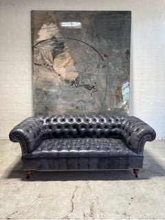 Our Signature Howard Chesterfield Sofa in Hand Dyed Elephant Grey Leather