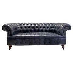 Our Signature Howard Chesterfield Sofa in Hand Dyed Elephant Grey Leather