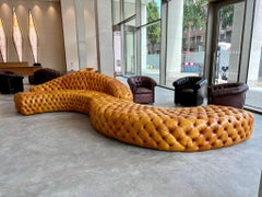 Our Signature Lantern Chesterfield Sofa in Hand Dyed Amber