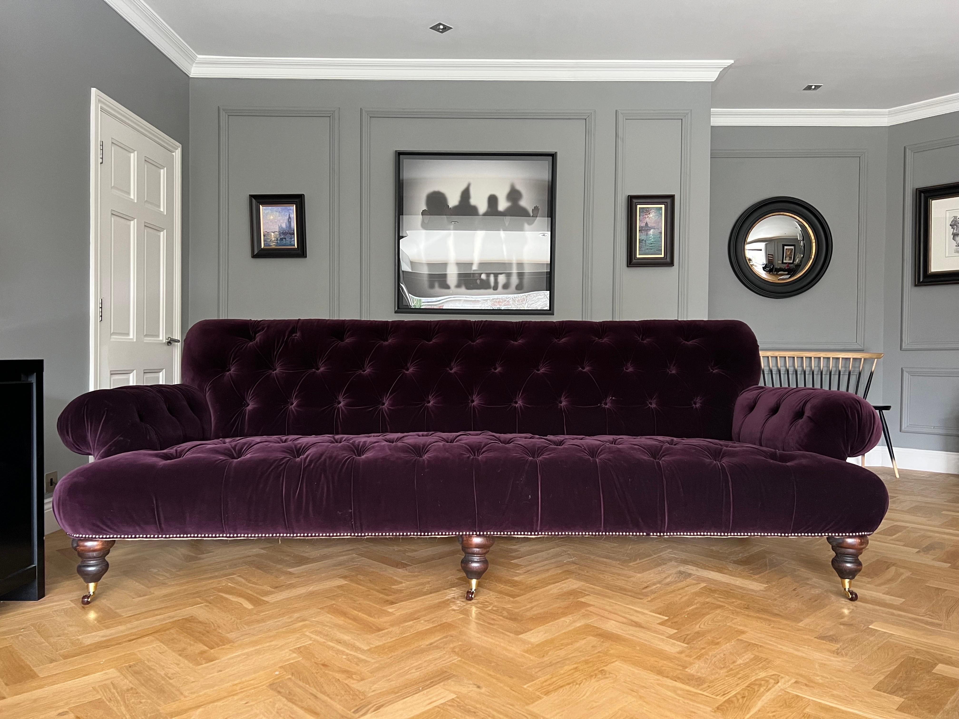 Our Signature Robinson Fully Buttoned Tufted Sofa For Sale
