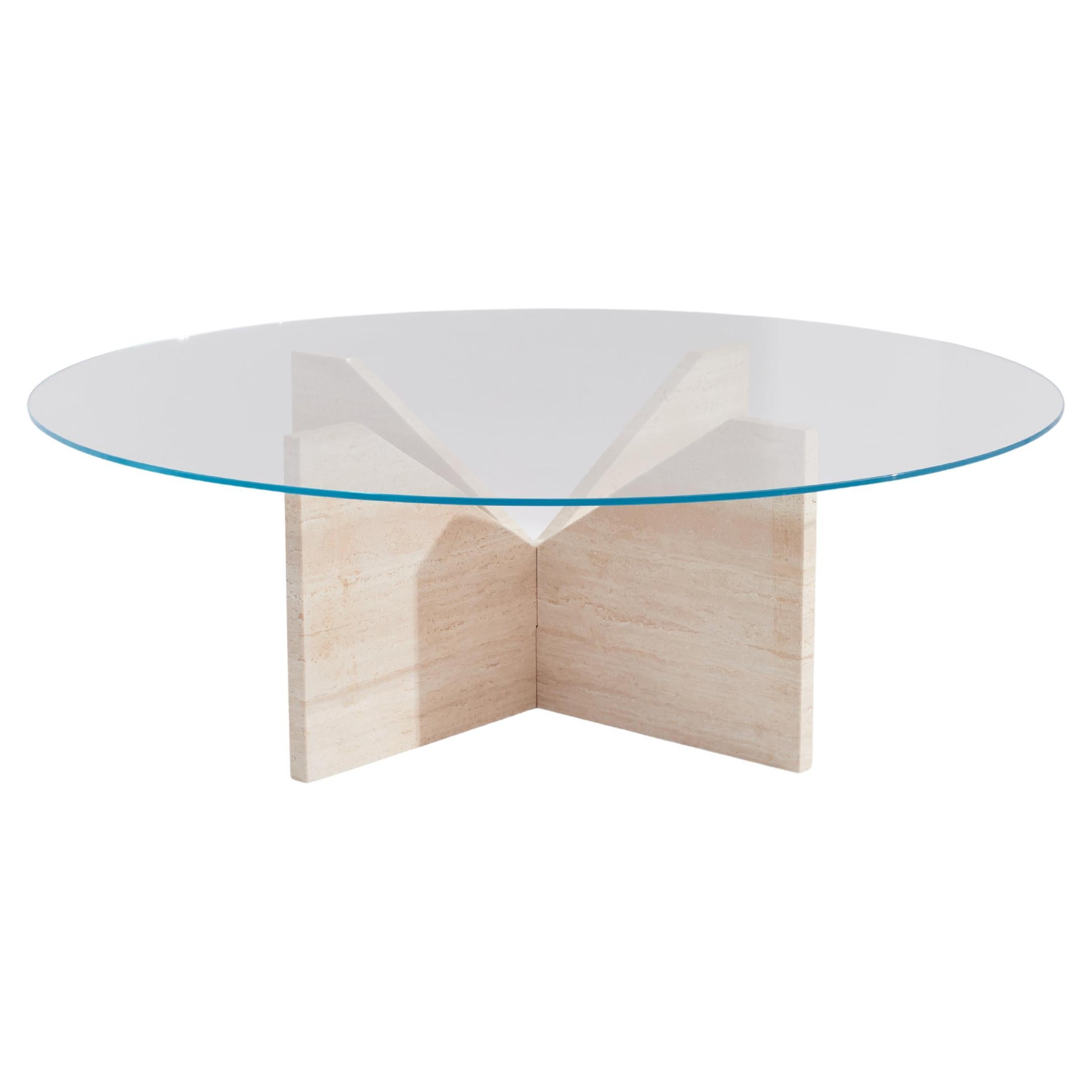Table basse Ourea Light en travertin par RAFFINATO
