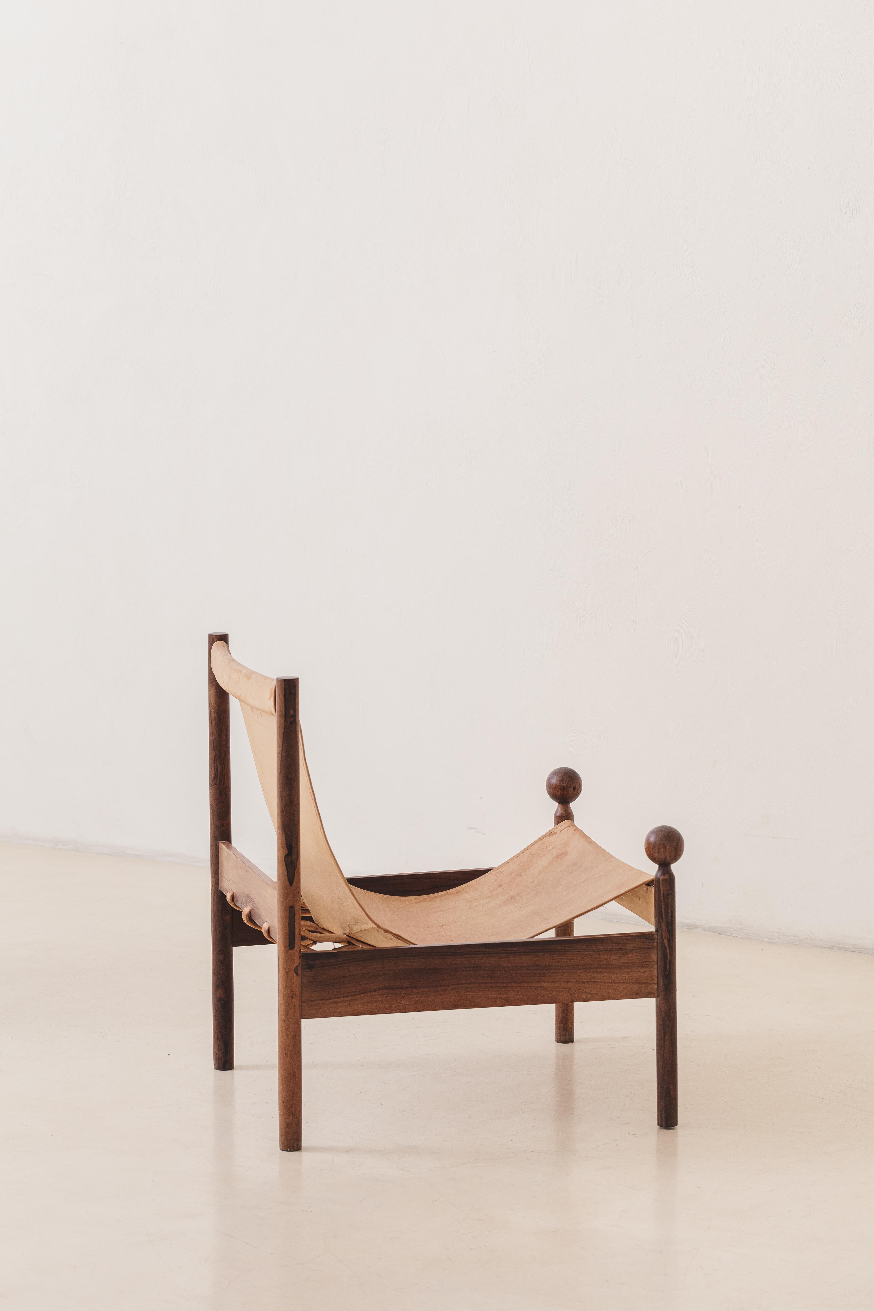 Mid-Century Modern Ouro Preto Armchair by Jorge Zalszupin, Rosewood and Leather, L'atelier, 1960s  For Sale