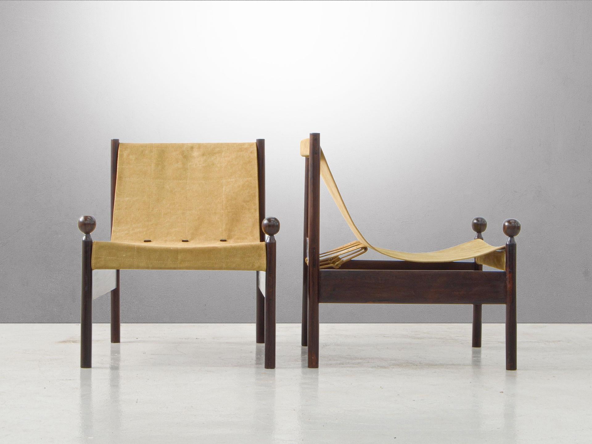 Ouro Preto Lounge Chairs by Jorge Zalszupin, Brazilian Midcentury In Good Condition In Sao Paulo, SP