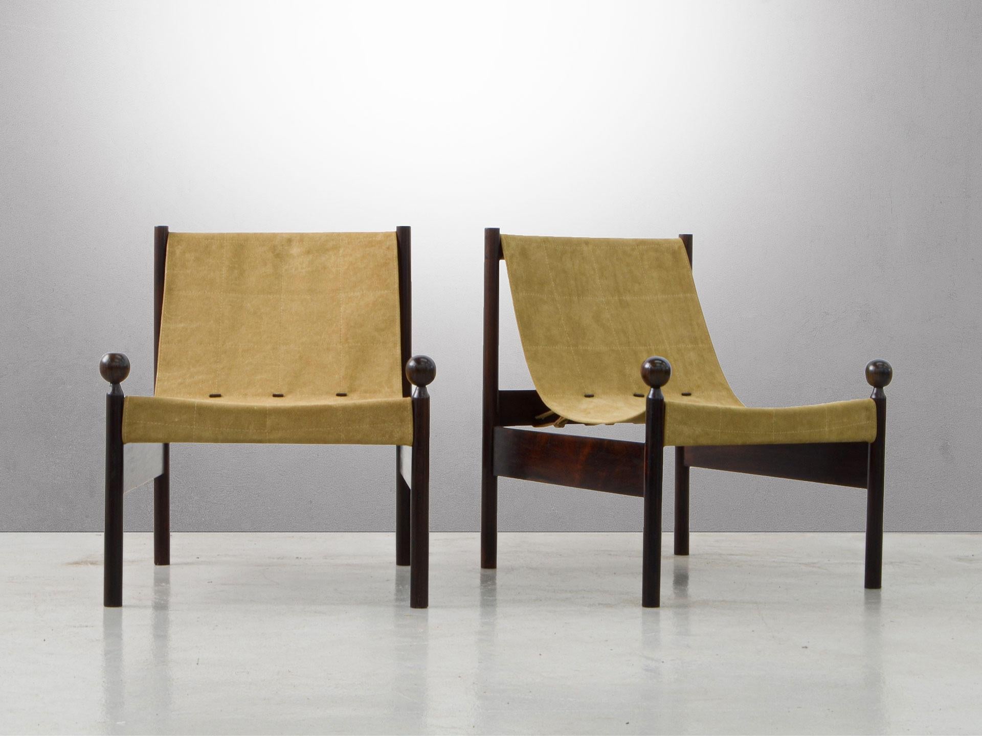 Ouro Preto Lounge Chairs by Jorge Zalszupin, Brazilian Midcentury In Excellent Condition In Sao Paulo, SP