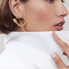 OUROBOROS 18 Karat Gold Hand Articulated Snake Earrings