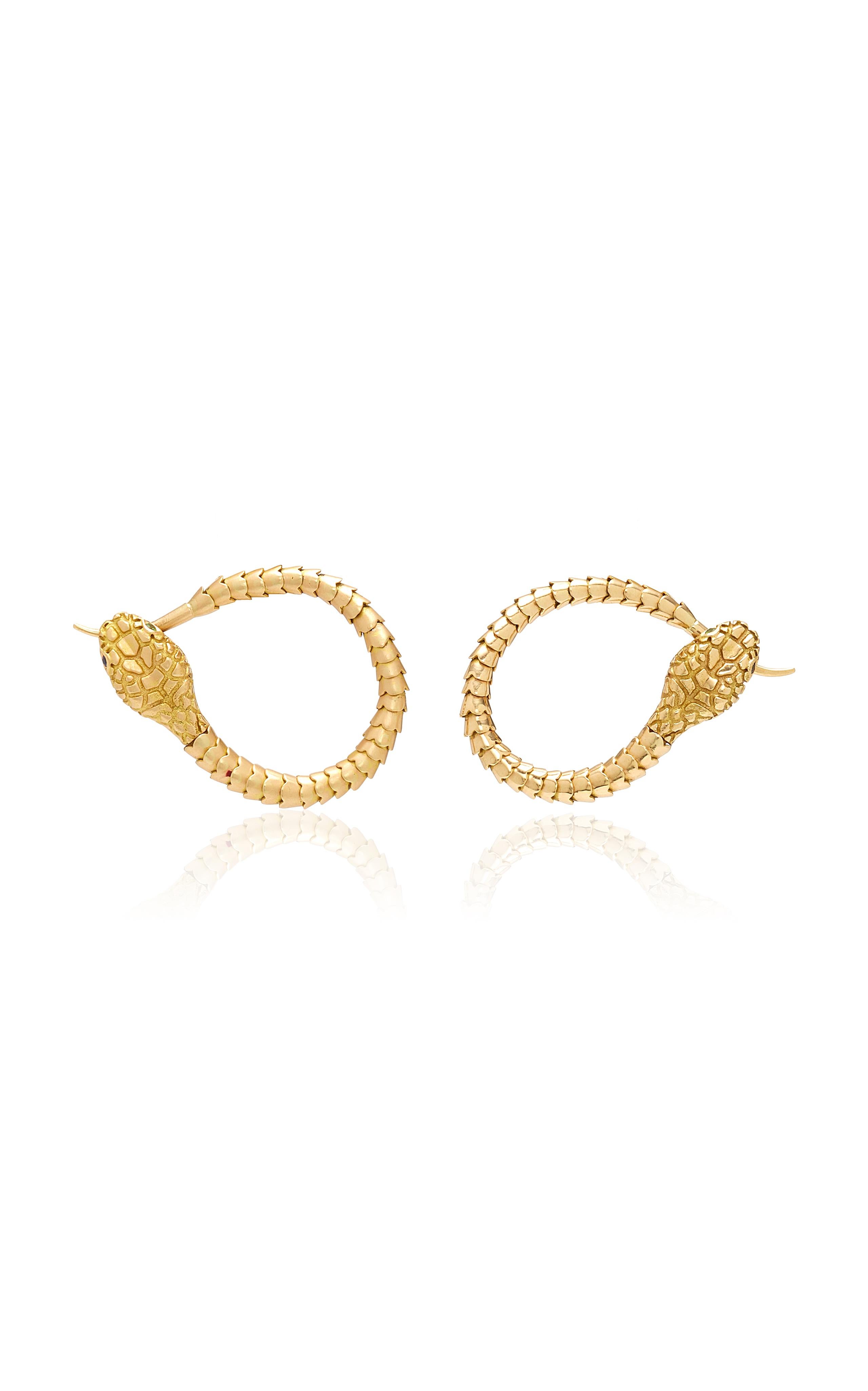 gold ouroboros earrings