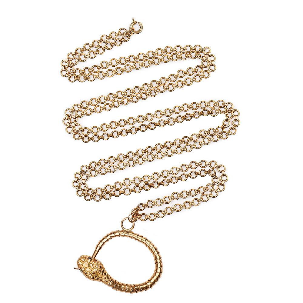 OUROBOROS serpent articulé fait à la main en or 18kt, pendentif à breloques. Options de finition mate et brillante.

Il existe quatre options de chaînes, toutes faites à la main, d'une longueur de 36