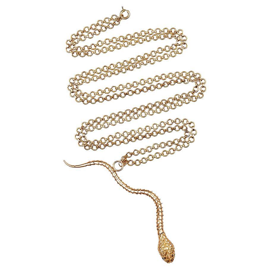 Ouroboros 18kt Gold Snake Charm For Sale