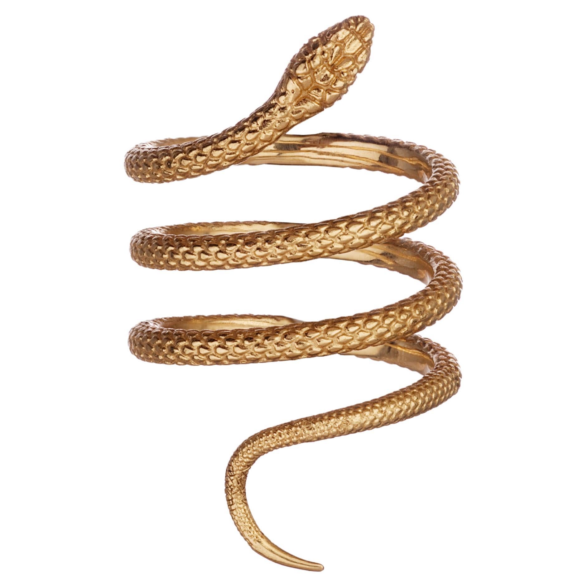 Ouroboros, bague serpent en or 18 carats en vente