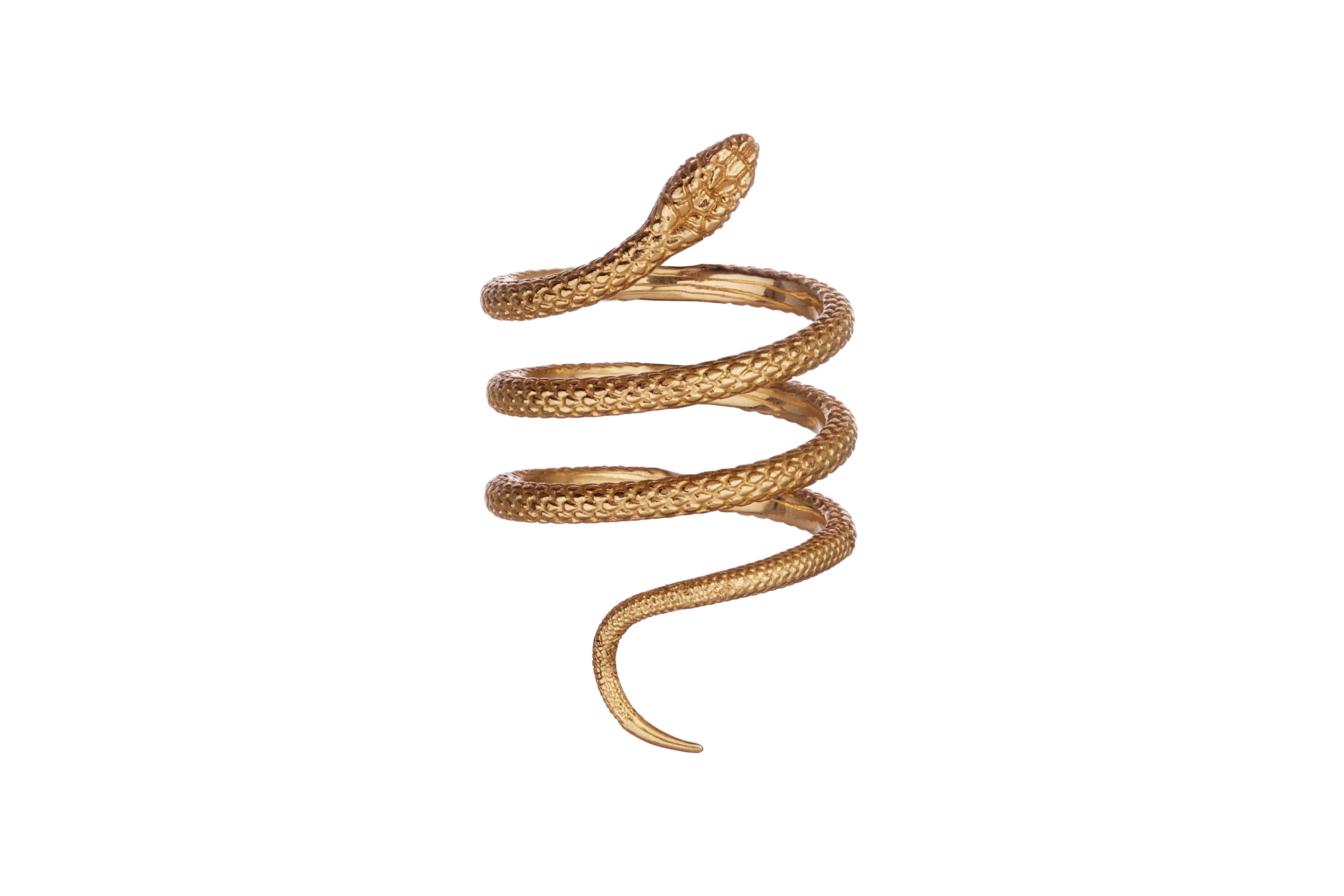 Les serpents en or rose, en or blanc et en or jaune de 18kt d'OUROBOROS qui se vissent ensemble pour être portés comme un seul ou séparément. En or jaune, rose et blanc.

Ces anneaux sont disponibles en plusieurs tailles. Veuillez contacter le
