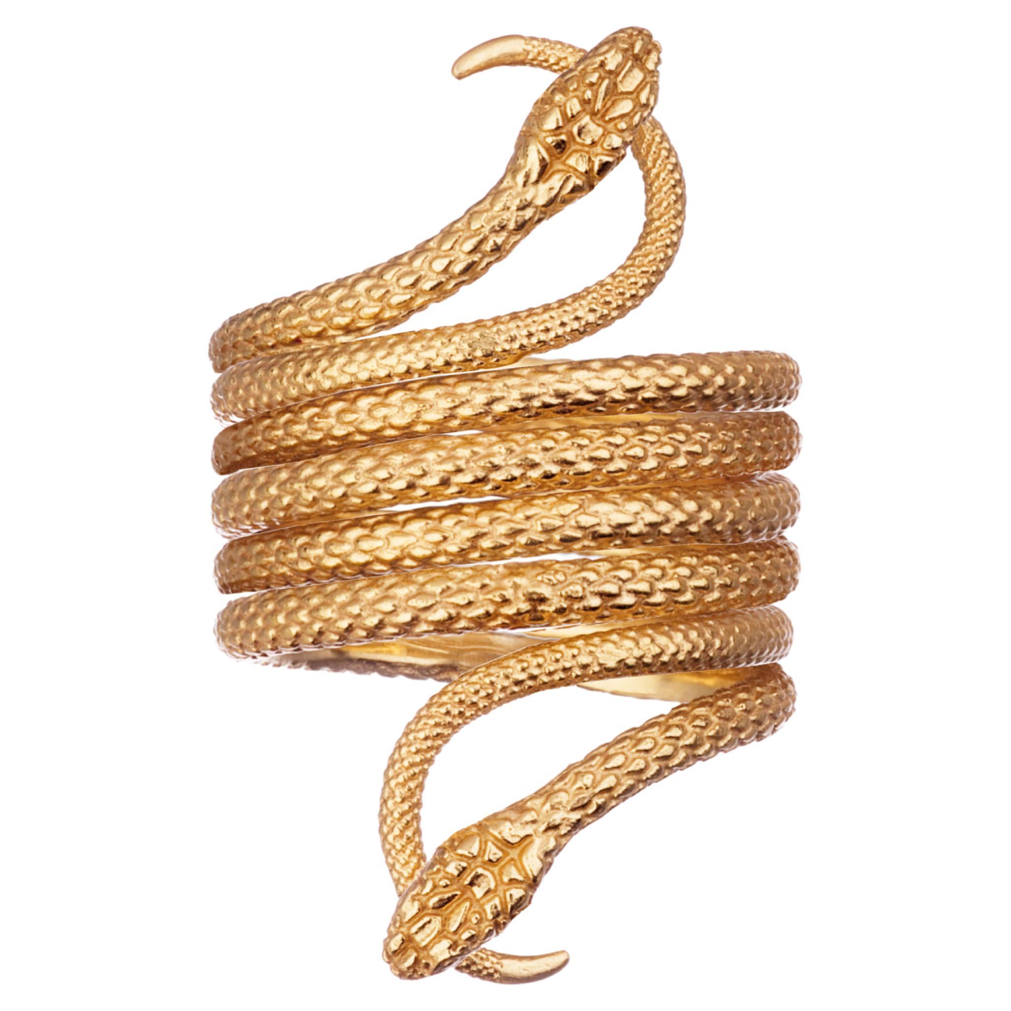 Ouroboros 18kt Gold Snakes Ring For Sale