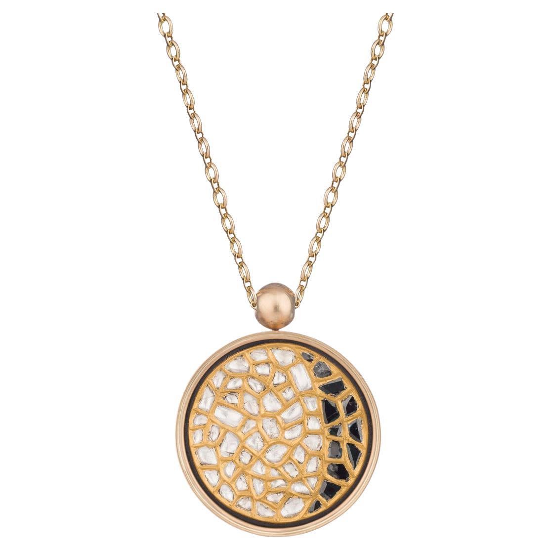 Ouroboros Diamond 24Kt Gold Kundan Pendant For Sale