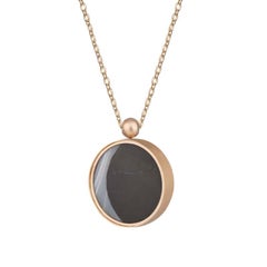 OUROBOROS Diamond and Agate Pendant 18 Karat Handmade Gold Chain
