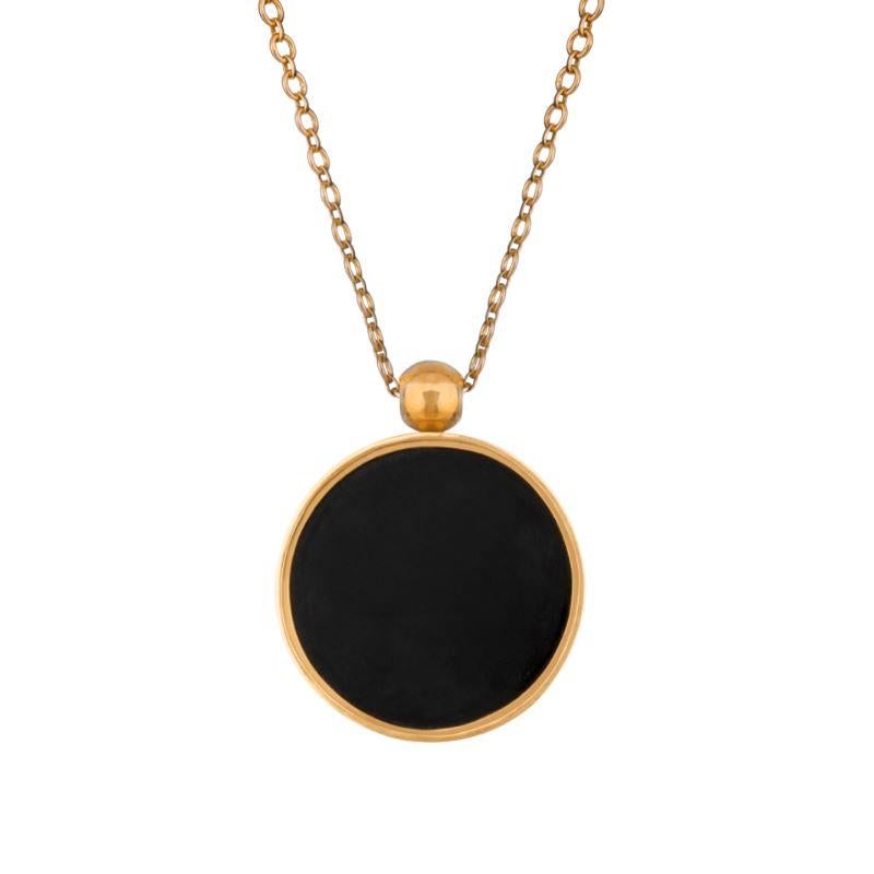 OUROBOROS Diamond and Onyx Pendant with 18 Karat Gold Chain necklace In New Condition For Sale In London, GB